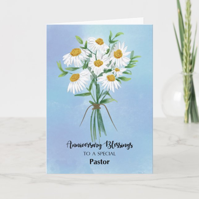 Für Pastor Hochzeit Jubiläumsgesang Bouquet Karte (Vorderseite)