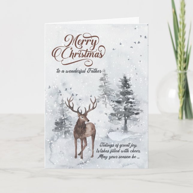 für Pater Rentier in einem Schneewald Weihnachten (Vorderseite)