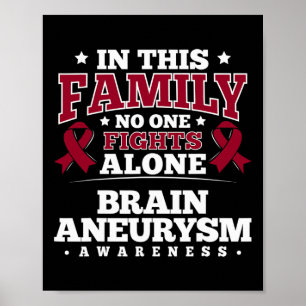 Für Patienten mit Gehirnaneurysma - Burgund Ribbon Poster