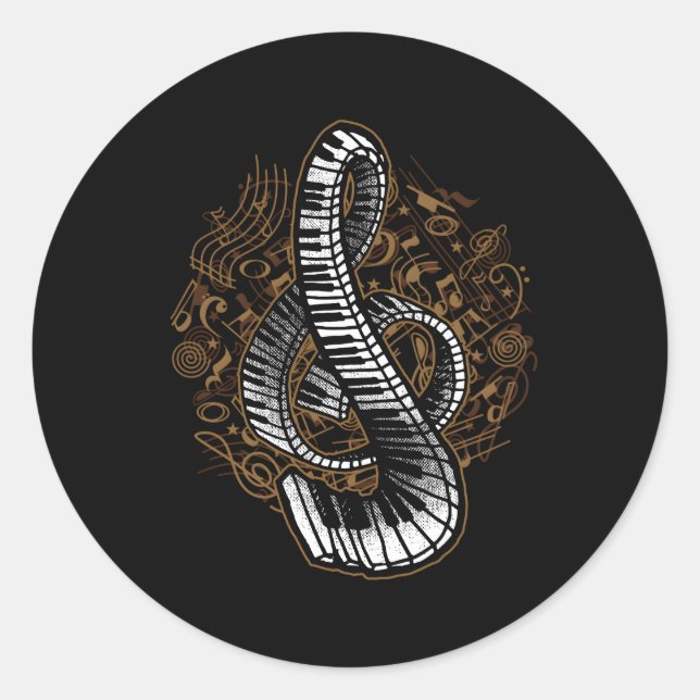 Für Pianist Runder Aufkleber (Vorderseite)