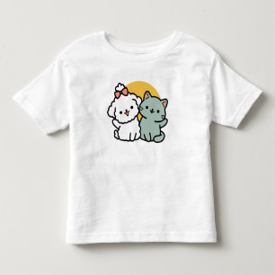 Fur-Real Friends Forever   Niedliches Katzen- und  Kleinkind T-shirt