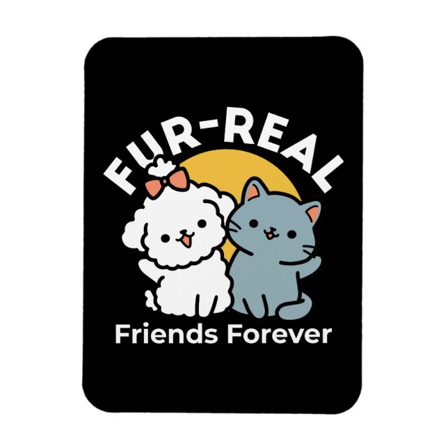 Fur-Real Friends Forever | Niedliches Katzen- und  Magnet (Vertikal)