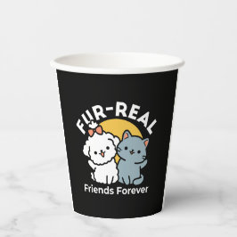 Fur-Real Friends Forever | Niedliches Katzen- und Pappbecher