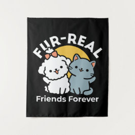 Fur-Real Friends Forever | Niedliches Katzen- und Wandteppich