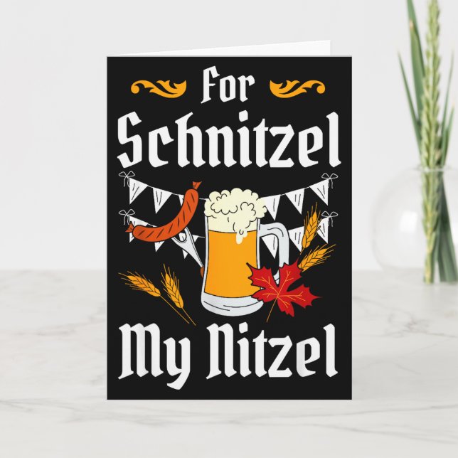 Für Schnitzel Mein Nitzel Festival Bier Deutsch  Karte (Vorderseite)
