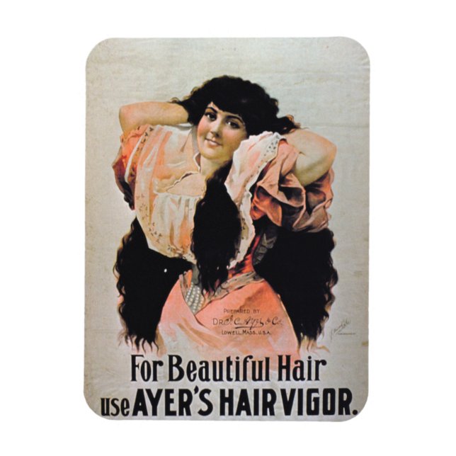 'Für schöne Haare verwenden Ayer's Hair Vigor' (Fa Magnet (Vertikal)