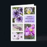 Für Schwiegermutter Lavendelfarbblumengeburtstag Karte<br><div class="desc">Ein Garten der Blumen in den Lavendelfarben und -schatten. Eine Sammlung schöne Blumen einschließlich Lavendel,  Petunie,  Pansy,  Kapgänseblümchen und japanische Anemone. Eine Geburtstagskarte für eine wunderbare Schwiegermutter. Ein modernes Nehmen auf einem traditionellen Blick. Innerhalb der Karte ist ein reizender Vers. Copyright Norma Cornes</div>