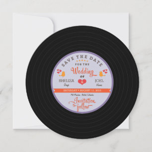 Für Sheliza: Retro-Schallplatte Orange Sky Blue Save The Date