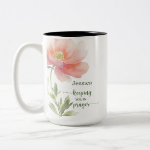 Für Sie beten - Unterstützung Aquarell-Blume Zweifarbige Tasse