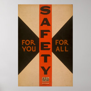 Für Sie für alles Sicherheits-Vintage Plakat