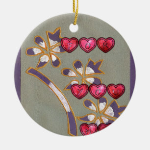 Für Sie von mir: Schönes Blumenherzendesign Keramikornament