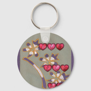 Für Sie von mir: Schönes Blumenherzendesign Schlüsselanhänger