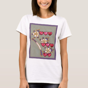 Für Sie von mir: Schönes Blumenherzendesign T-Shirt