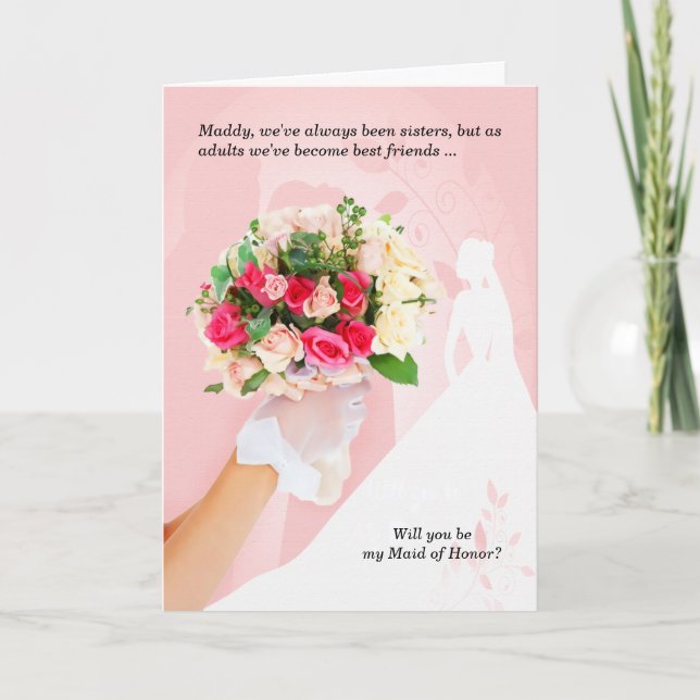 für Sister Pink Trauzeugin Bridal Einladung (Vorderseite)