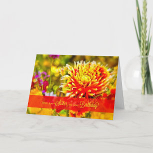 für Sister Wildblume Garden Botanischer Geburtstag Karte