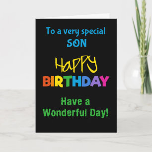 Für Son-Rainbow-Farben auf der Black Birthday Card Karte