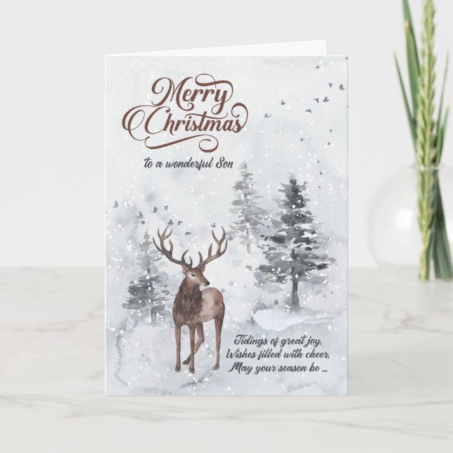 für Son Reindei in einem Snowy Forest Weihnachten (Vorderseite)