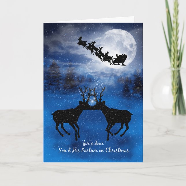 für Son und Partner Kissing Rentier Weihnachten (Vorderseite)