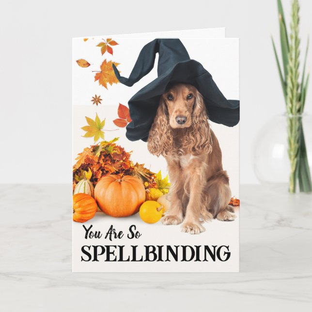 Für Spellbindende Freund Halloween Hund in Hut Karte (Vorderseite)
