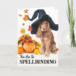 Für Spellbindende Freundin Halloween Hund in Hut Karte