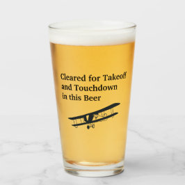 Für Takeoff & Beer freigegeben, Funny Aviation Jok Glas