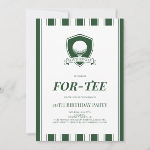 Für-tee Elegante Grüne Männer Golf 40. Geburtstags Einladung