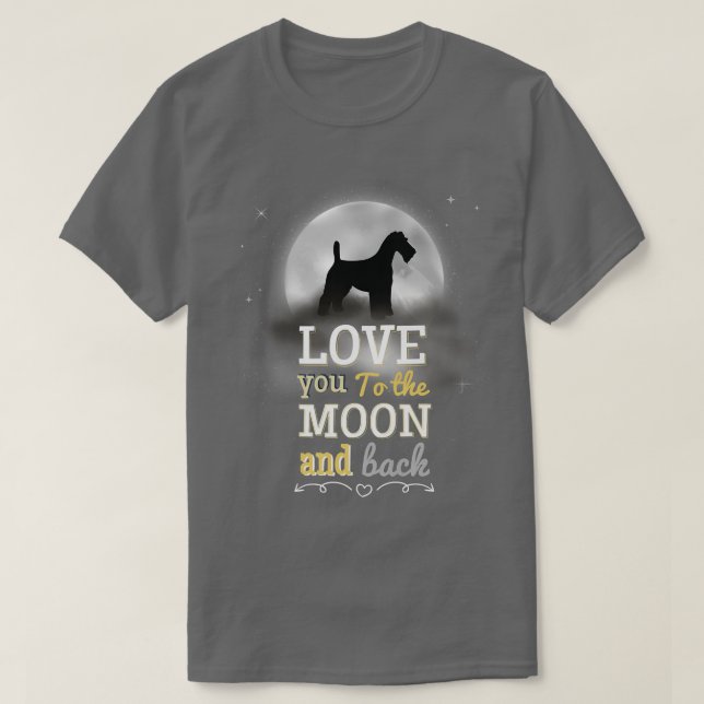 Für Terrier Hund Liebe zum Mond T-Shirt (Design vorne)
