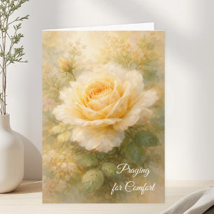 Für Trost beten Christliche gelbe Rosen-Sympathie Karte
