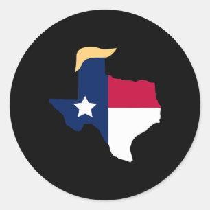 Für Trump 2020: Texas Flag Trump Haar Runder Aufkleber
