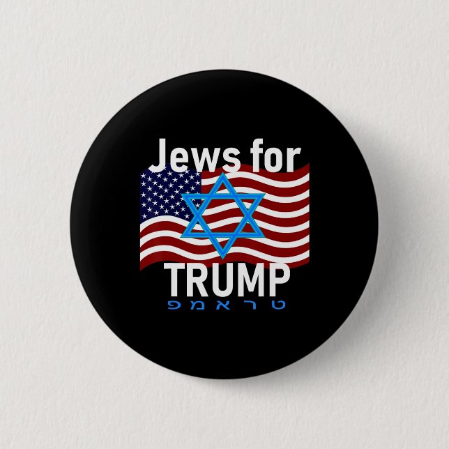 Für Trump: Amerikanische Flaggenstern von David He Button (Vorderseite)