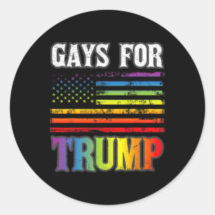 Für Trump LGBbt Pride Gay Rainbow Flag Abstimmung  Runder Aufkleber