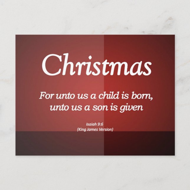 Für uns ein Sohn gibt Weihnachten Isaiah 9-6 (Vorderseite)