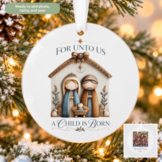 Für uns ist ein Kind geboren Bibelvers Weihnachten Ornament