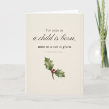 Für uns ist ein Kind geboren Weihnachtskarte