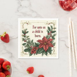 Für uns ist ein Kind Geborene Schrift Découpage Serviette