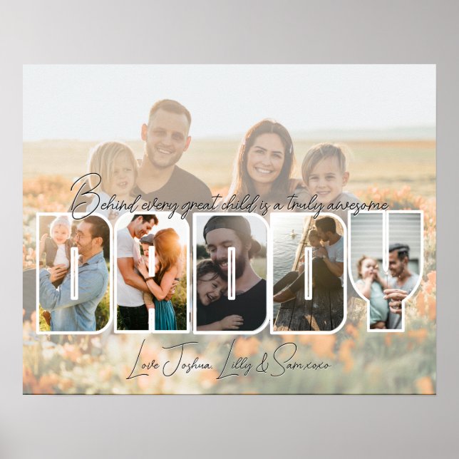 Für uns sind Sie das World Daddy Foto Collage Post Poster (Vorne)