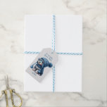 Für unser Baby Grand Welppy Christmas Geschenkanhänger<br><div class="desc">Ein wunderschönes Bild eines niedlichen kleinen Welpen,  der für den Winter verkleidet ist,  macht dieses Jahr einen niedlichen Geschenktag für diesen großen Welpen. Blau auf weißem Texturhintergrund mit entsprechendem Text auf der Rückseite und vorne.</div>