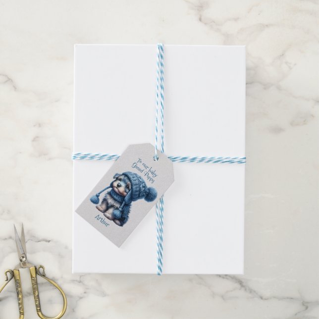 Für unser Baby Grand Welppy Christmas Geschenkanhänger (Mit Garn)