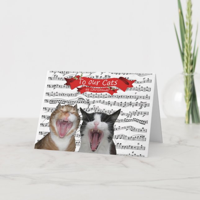 Für unsere Katzen Feiertagskarte (Vorderseite)