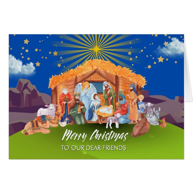 Für unsere lieben Freunde Weihnachten Krippe Isaia (Vorderseite (Horizontal))