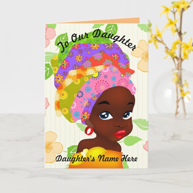 Für unsere Tochter afrikanisches Mädchen, die sich Karte (Gelbe Blume)