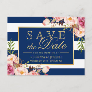 (für USPS) Blumenarmstreifen Save the Date Ankündigungspostkarte