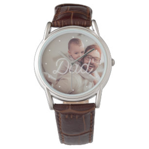 Für Vater   Coole Retro-Typografie und Ihr Foto Armbanduhr