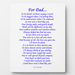 Für Vater-Memorial Gedicht Fotoplatte