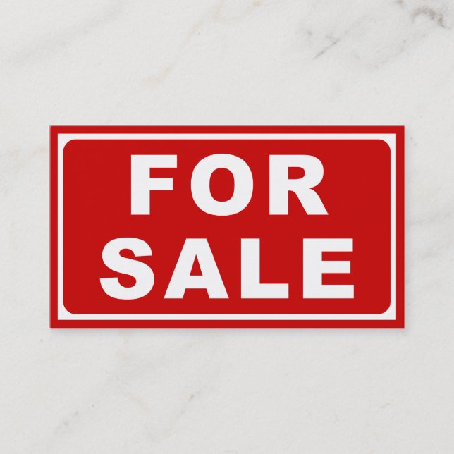 FÜR VERKAUFS-Zeichen Visitenkarte (Vorderseite)