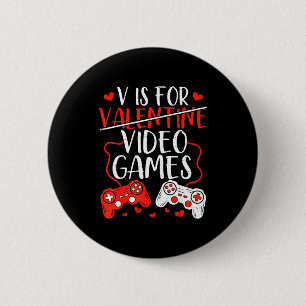 Für Videospiele Valentinstag Gamer Design Button