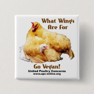 Für welche Flügel seien Sie - gehen Sie vegan Button