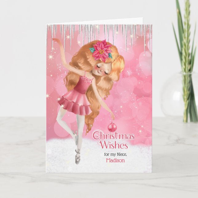 für Young Niece a Pink Ballerina Weihnachten (Vorderseite)