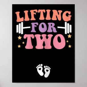 Für zwei lustige Schwangere-Gym-Workout-Erwartung Poster