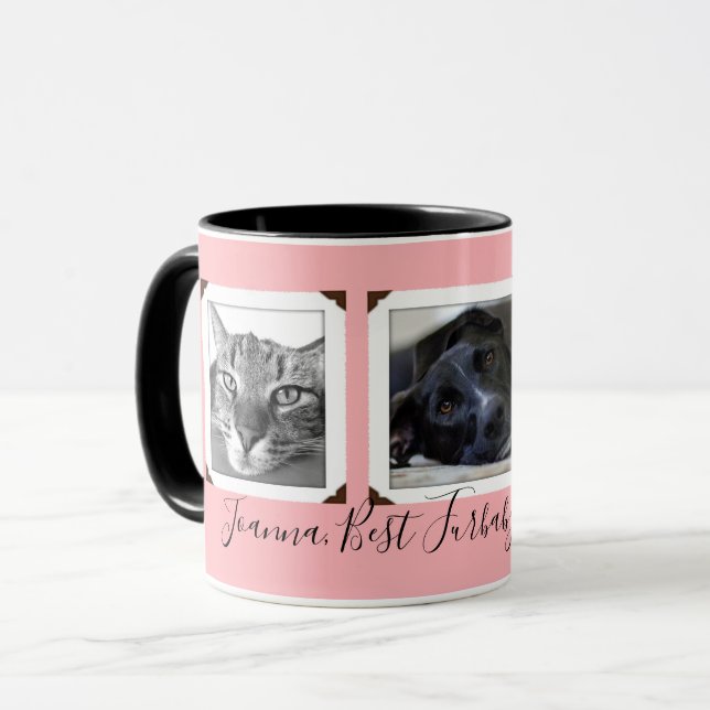 Furbaby Mama Drei Begleiter Fotos Tasse (Vorderseite Links)